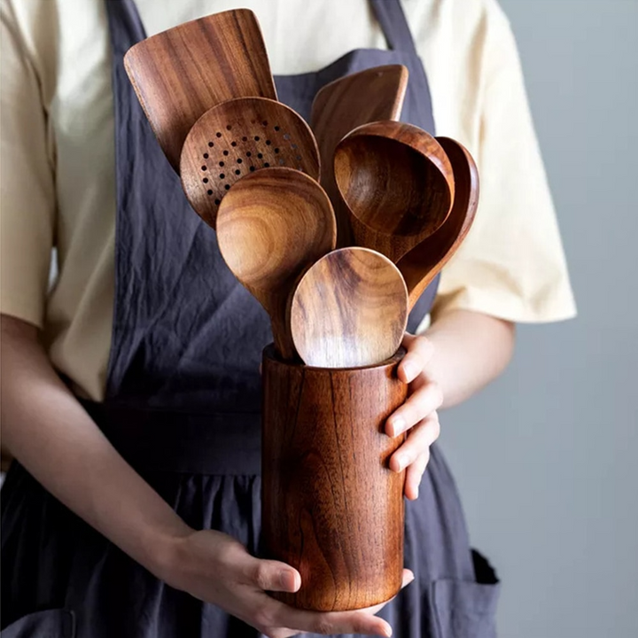 Teak Wood Kitchen Utensil Set