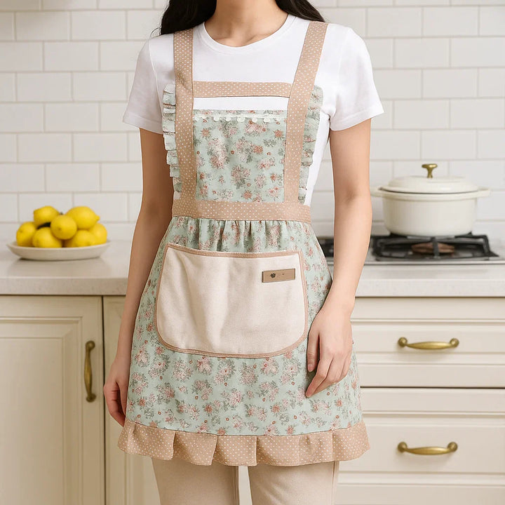 Floral Cotton Kitchen Apron Noxord