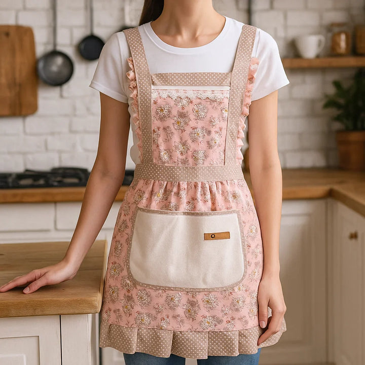 Floral Cotton Kitchen Apron Noxord