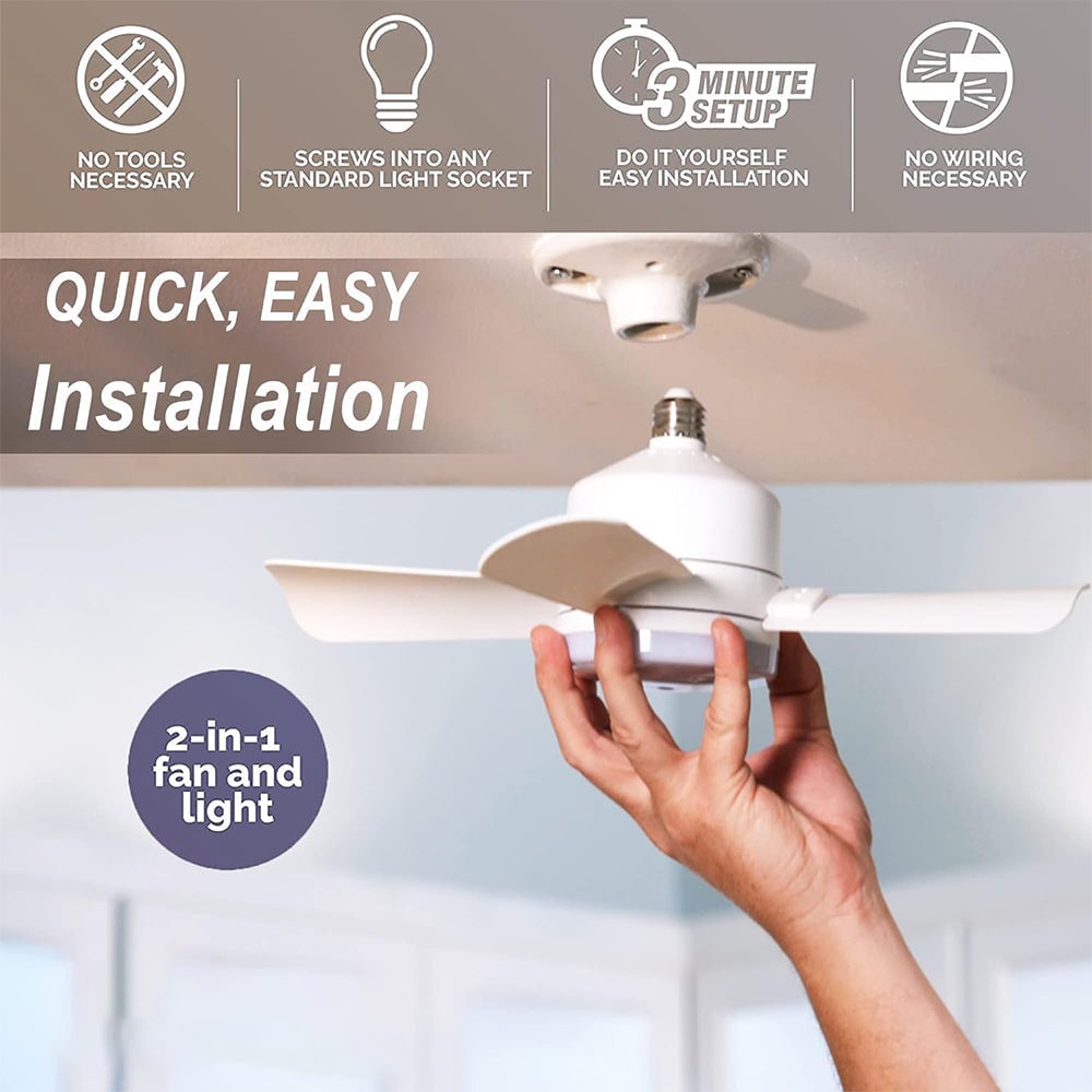2-in-1 LED Ceiling Fan Light with Remote Control, E27/B22 Base | Kalsten