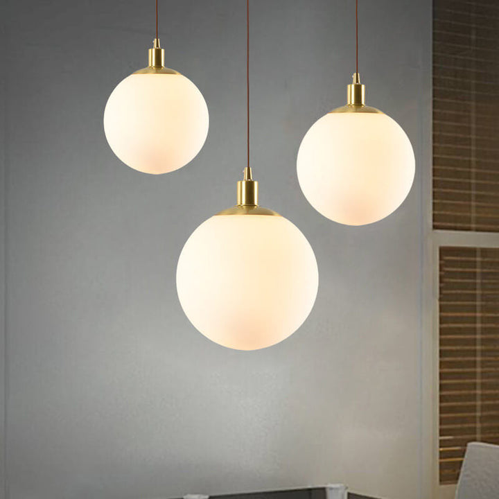 Pendant Light Glass 9.8 in Adjustable White Gold Hallway Living Room Bedroom Lighting Fixture Modern Hanging Lamp | Kalsten