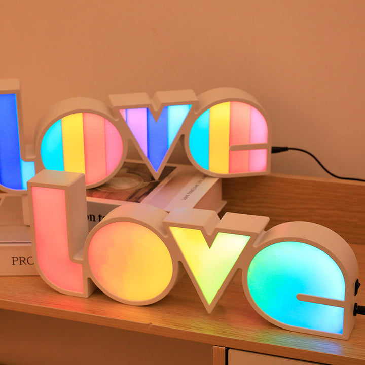 Modern Art Deco waterproof PS LOVE letters LED table lamp for the bedroom | Noxord