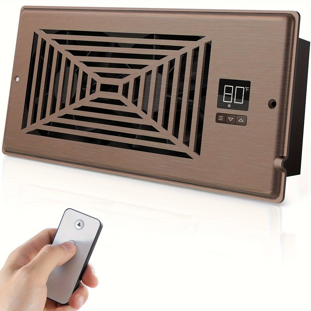4" x 10" Smart Register Booster Fan – HVAC Building Supplies with Remote Control, Thermostat Control – Quiet Operation for Efficient Heating and Cooling | Kalsten