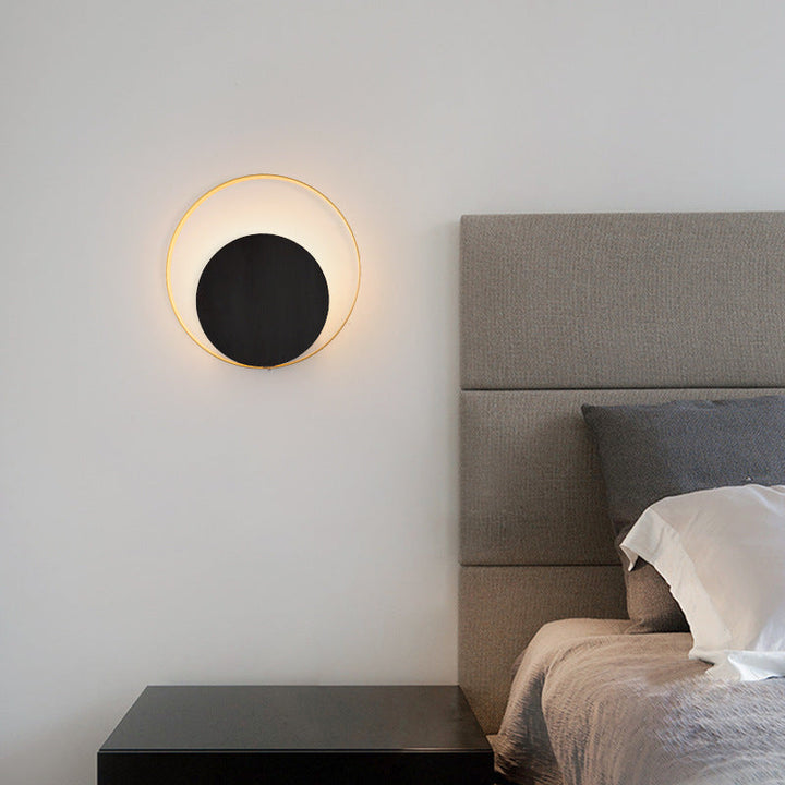 Modern Minimalist Iron Circle Ring 1-Light Wall Sconces Lamp For Bedroom | Noxord