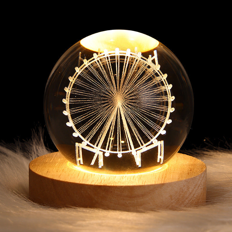 LED Night Light Galaxy Crystal Ball Table Lamp 3D Planet Moon Lamp Bedroom Home Decor For Kids Party Children's Birthday Gifts | Kalsten