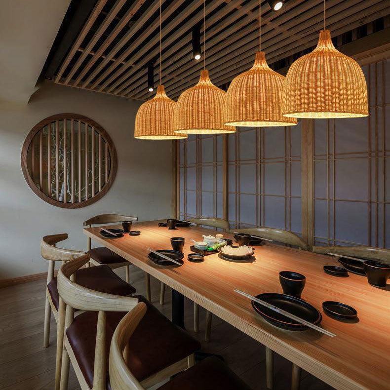 NatureGlow Pendant Lamp - Woven Reed and Bamboo Lighting | Kalsten