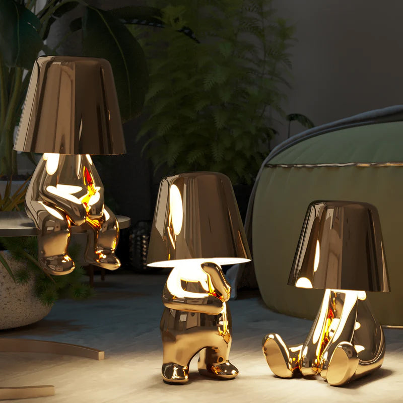 Thinker Little Golden Man Table Lamp | Kalsten