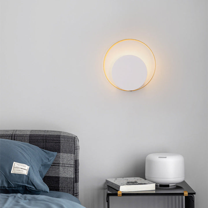 Modern Minimalist Iron Circle Ring 1-Light Wall Sconces Lamp For Bedroom | Noxord