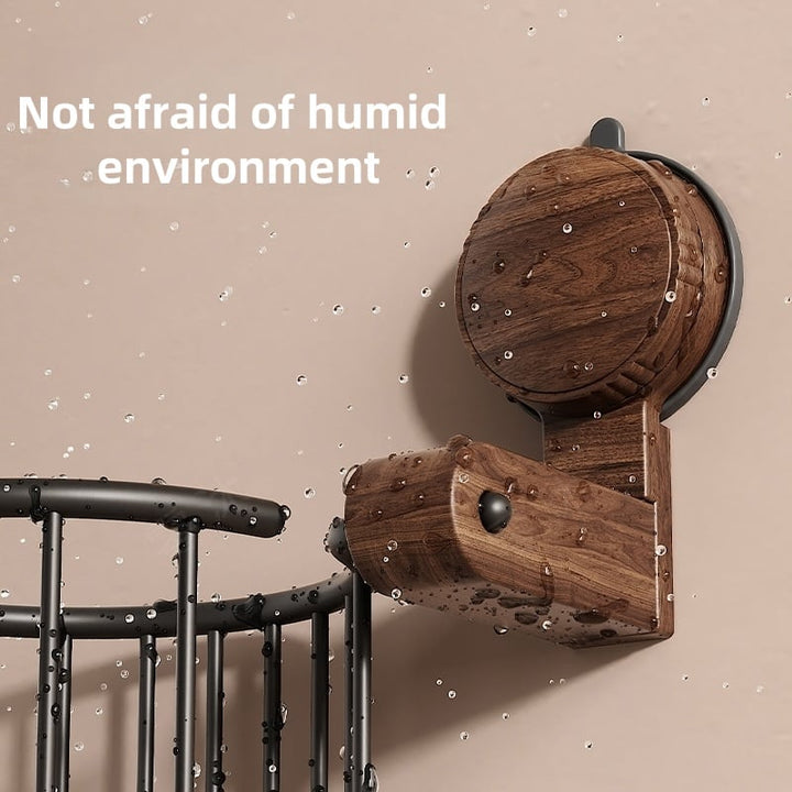 Walnut Wood Toilet Paper Holder – No Drill with Suction Cup | Kalsten