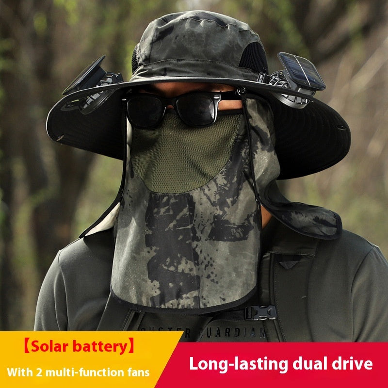 Quick-drying Solar Fan Outdoor Big Brim Sun Hat | Kalsten