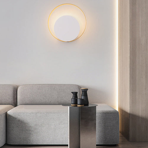 Modern Minimalist Iron Circle Ring 1-Light Wall Sconces Lamp For Bedroom | Noxord