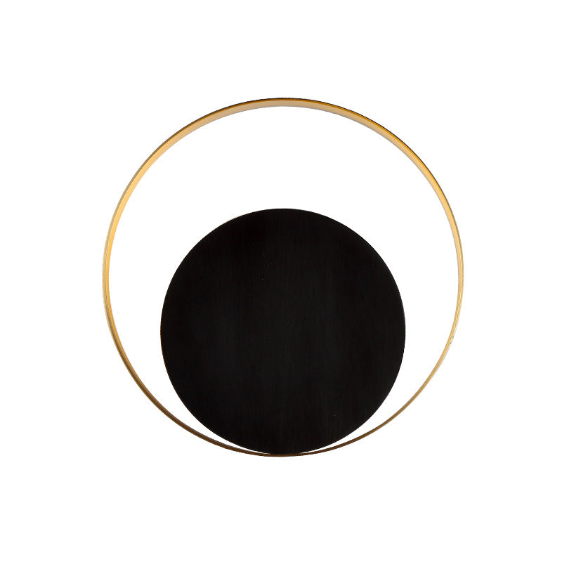 Modern Minimalist Iron Circle Ring 1-Light Wall Sconces Lamp For Bedroom | Noxord