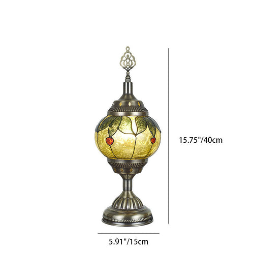 Traditional Tiffany romantic oval iron enameled 1-light table lamp for the bedroom | Noxord