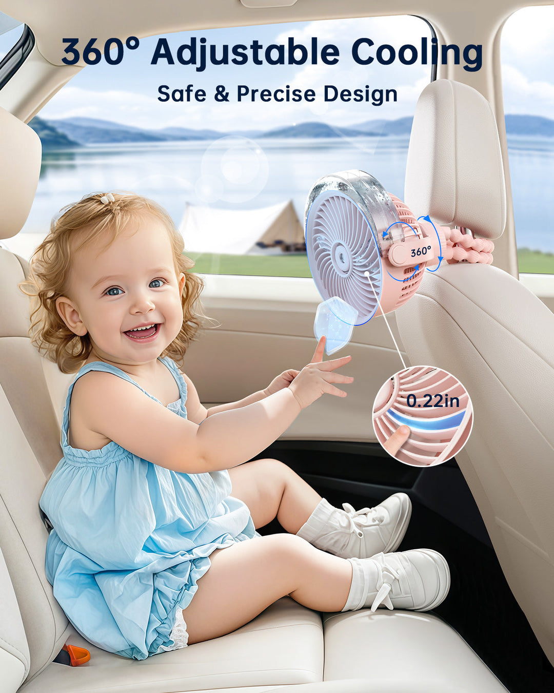 Misting Stroller Fan – Portable Baby Fan with Spray | Kalsten