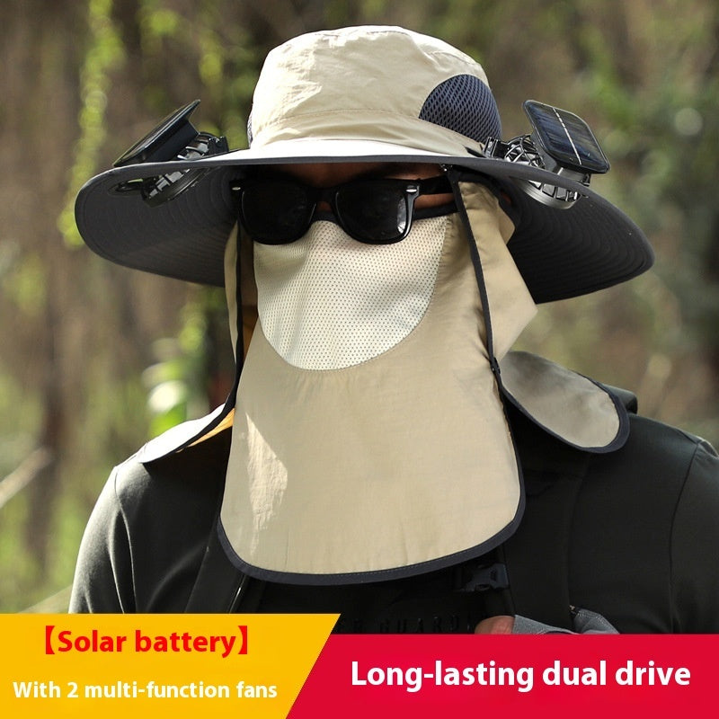 Quick-drying Solar Fan Outdoor Big Brim Sun Hat | Kalsten