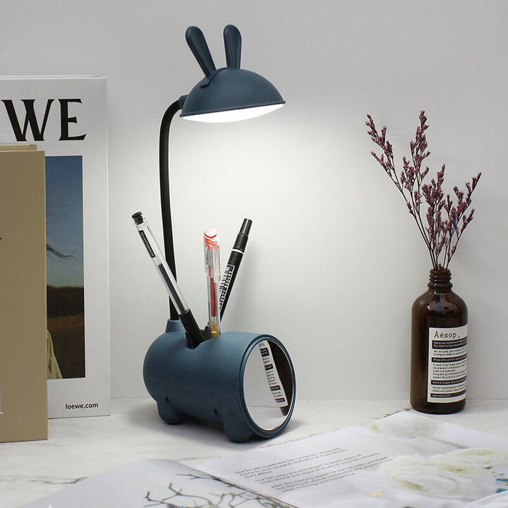 LumoBun Table Lamp – Cute LED Desk Lamp with Pen Holder and USB Connection | Kalsten