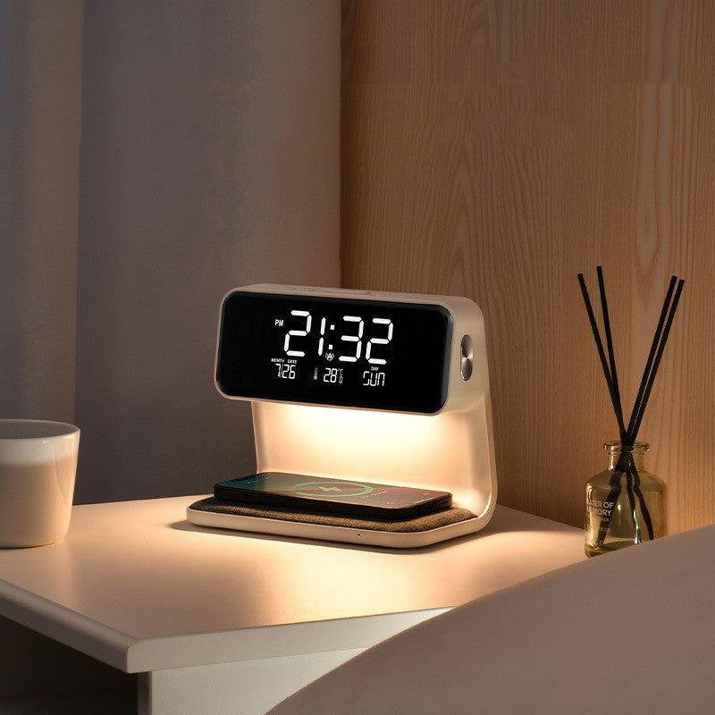 3-in-1 Bedside Lamp with Wireless Charger – LCD Alarm Clock & Touch Dimmable LED Table Lamp | Kalsten