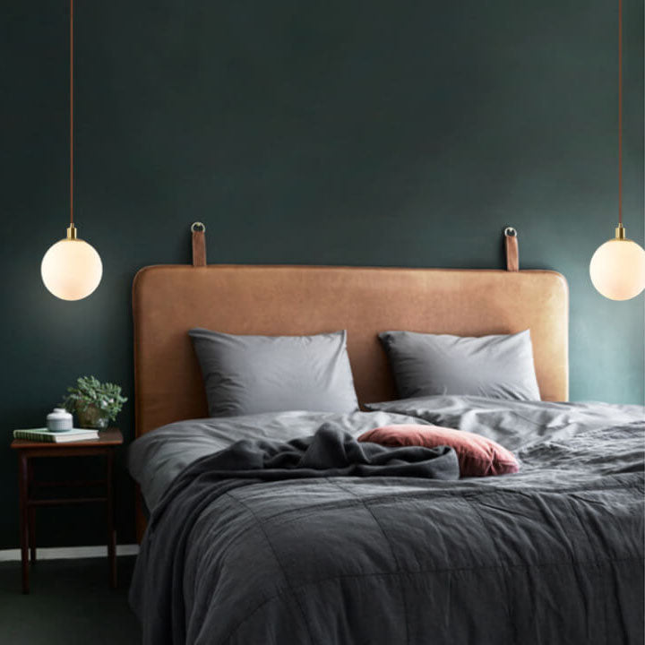 Pendant Light Glass 9.8 in Adjustable White Gold Hallway Living Room Bedroom Lighting Fixture Modern Hanging Lamp | Kalsten