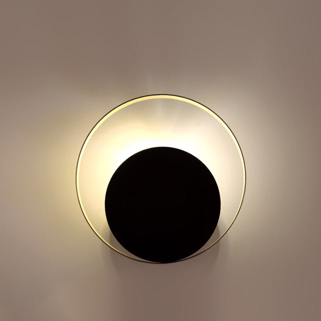 Modern Minimalist Iron Circle Ring 1-Light Wall Sconces Lamp For Bedroom | Noxord