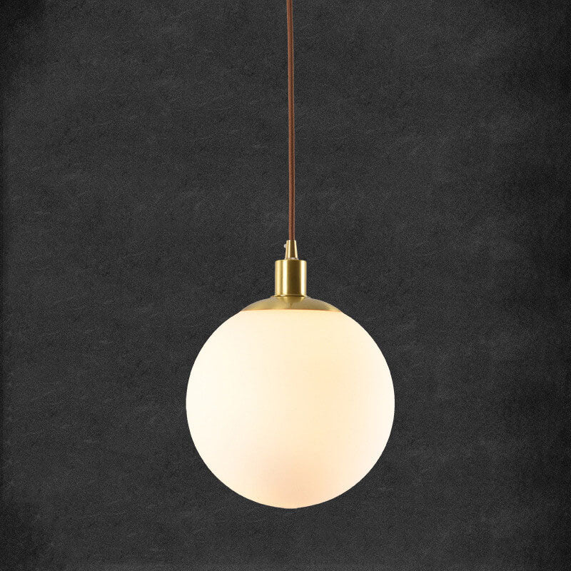 Pendant Light Glass 9.8 in Adjustable White Gold Hallway Living Room Bedroom Lighting Fixture Modern Hanging Lamp | Kalsten