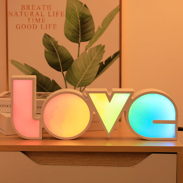 Modern Art Deco waterproof PS LOVE letters LED table lamp for the bedroom | Noxord