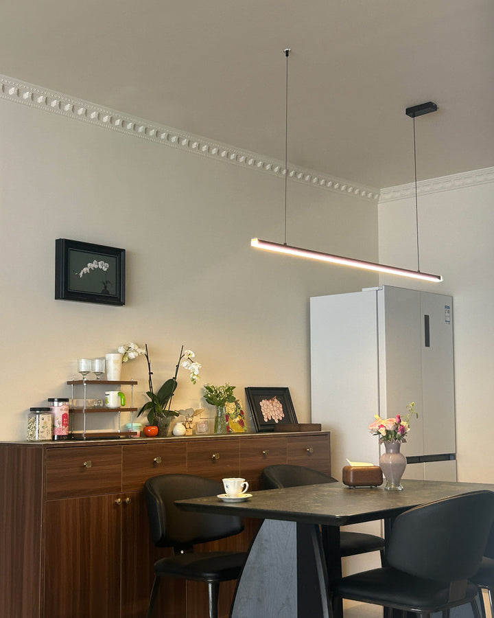 Linear Pendant Light Metal 39 in Adjustable Kitchen Island LED Warm White 3000K-6000K Modern Dining Room Hanging Lamp | Kalsten