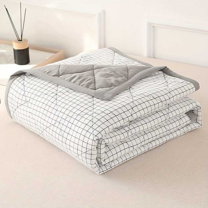 Elegant Preppy Plaid Summer Blanket for Cool Nights Kalsten
