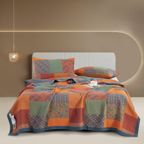 Breathable Cotton Gauze Quilt - Lightweight Coverlet for King Size Duvet and Queen Bedding