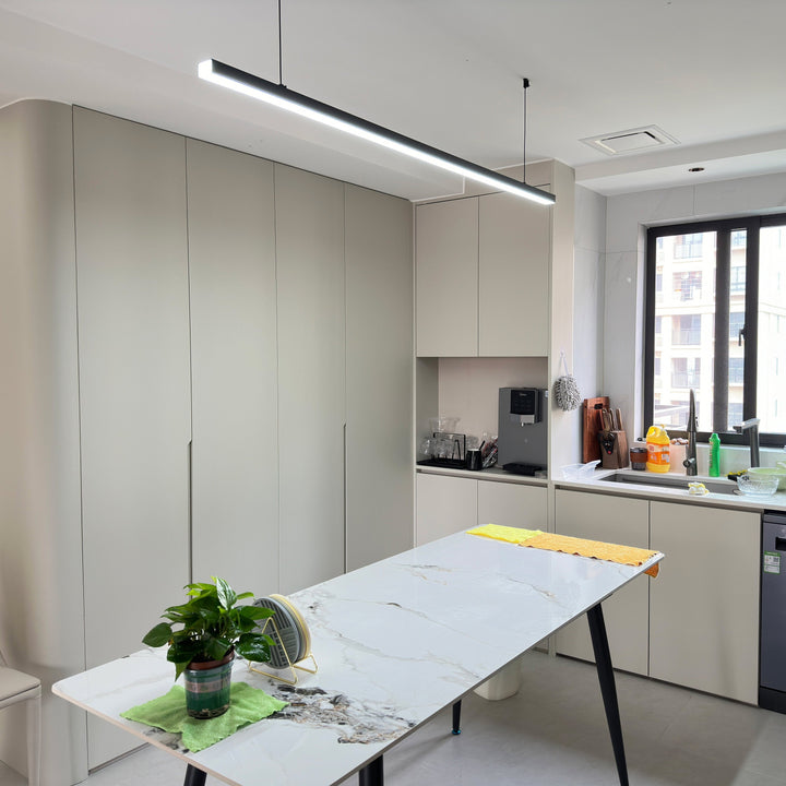 Linear Pendant Light Metal 39 in Adjustable Kitchen Island LED Warm White 3000K-6000K Modern Dining Room Hanging Lamp | Kalsten
