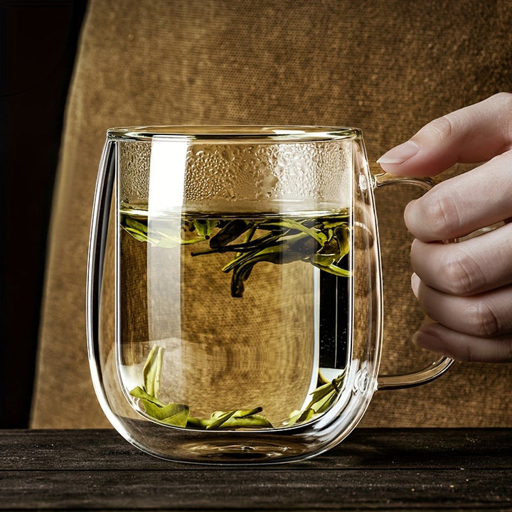 Kalsten | ThermoSip Double-walled Glass Mug – Borosilicate Glass, Heat Resistant & Elegant