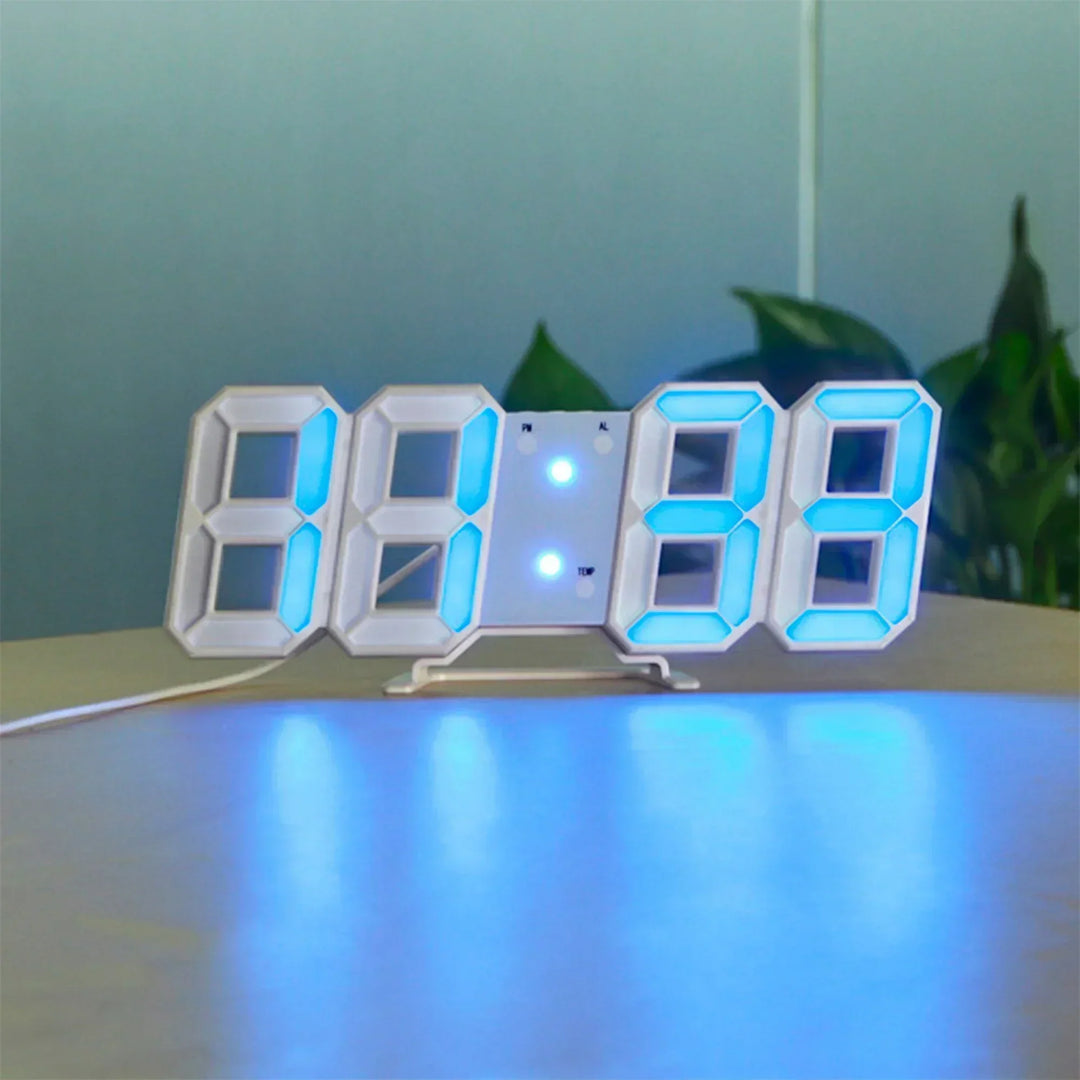 Kalsten | Digital 3D LED Wall Clock – Modern Design with Dimming Function and Optimal Visibility