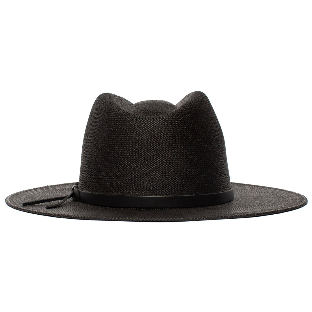 Summer Straw Fedora Hat-Black | Kalsten