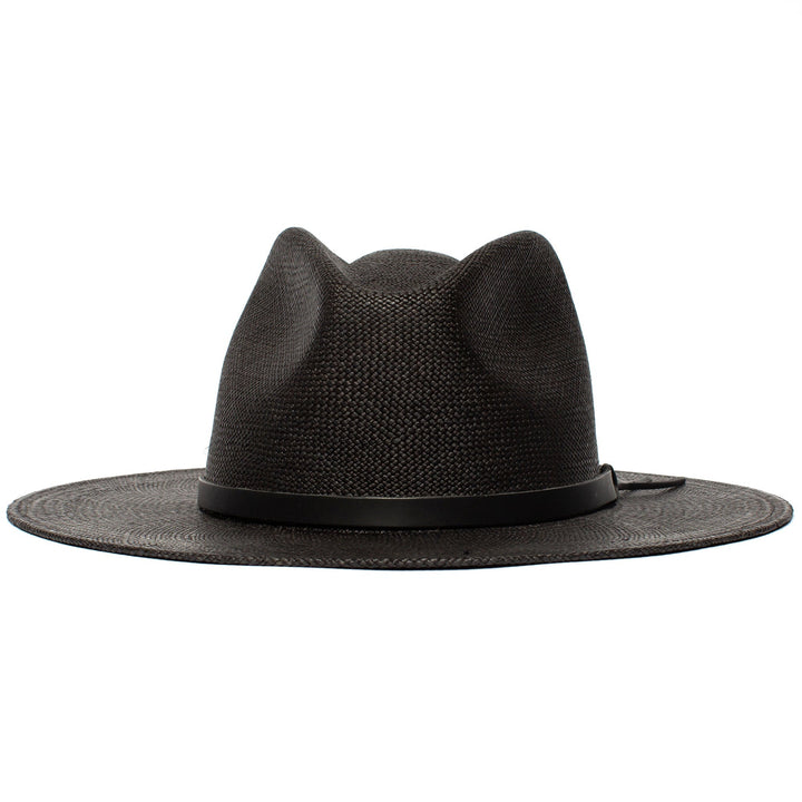 Summer Straw Fedora Hat-Black | Kalsten