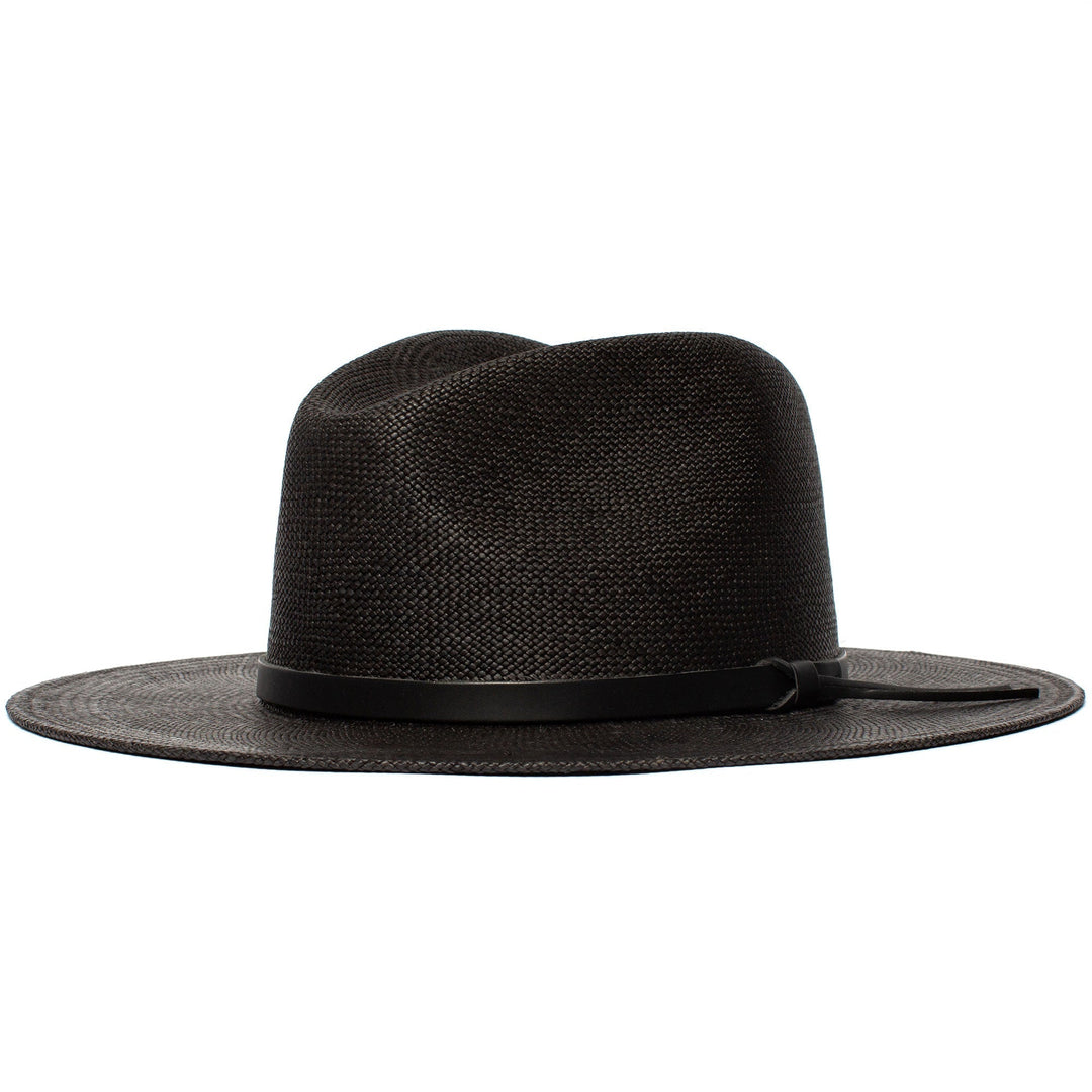 Summer Straw Fedora Hat-Black | Kalsten