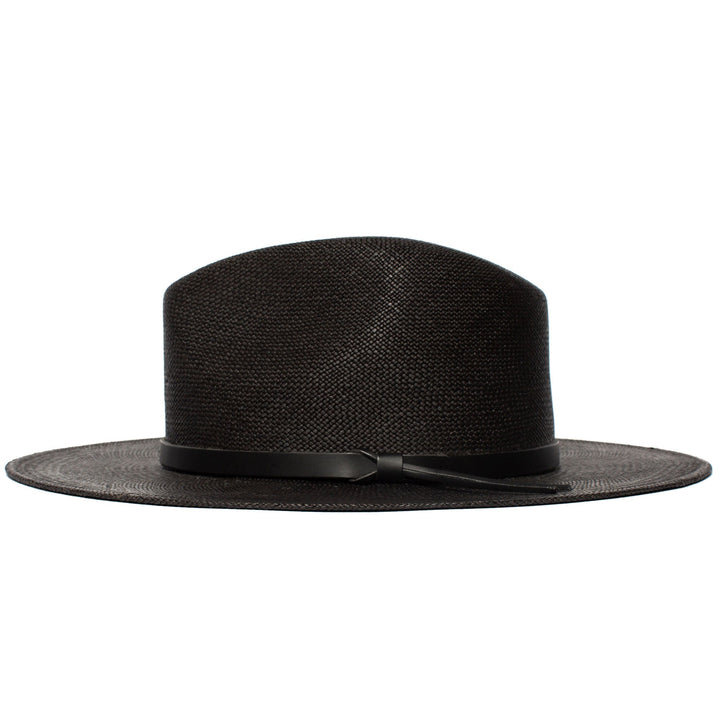 Summer Straw Fedora Hat-Black | Kalsten