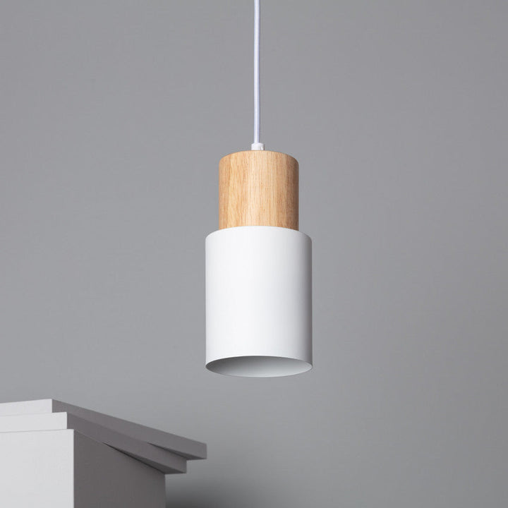 Modern Wood & Black Pendant Lamp Noxord