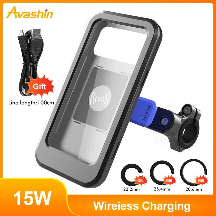 RideCharge Pro – Waterproof Phone Holder with USB and 15W Wireless Charging for Bike and E-Bike | Kalsten