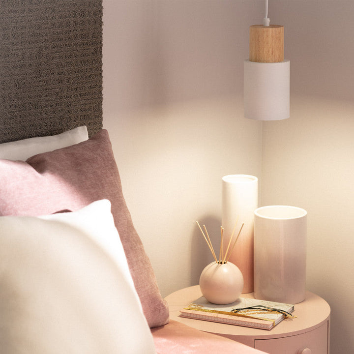 Modern Wood & Black Pendant Lamp Noxord