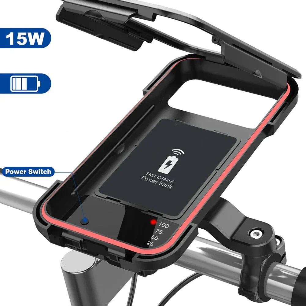 Kalsten | 15W Power Bank Waterproof Bike Handlebar Phone Mount