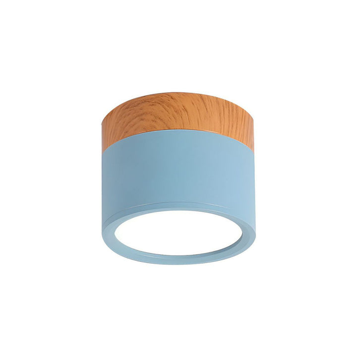 Pink Wood Flush Mount Ceiling Lamp Noxord