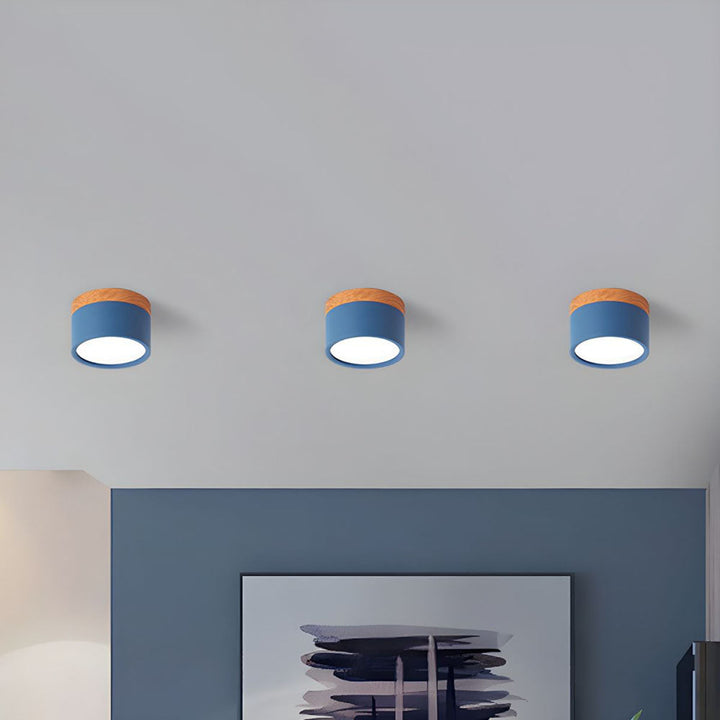 Pink Wood Flush Mount Ceiling Lamp Noxord
