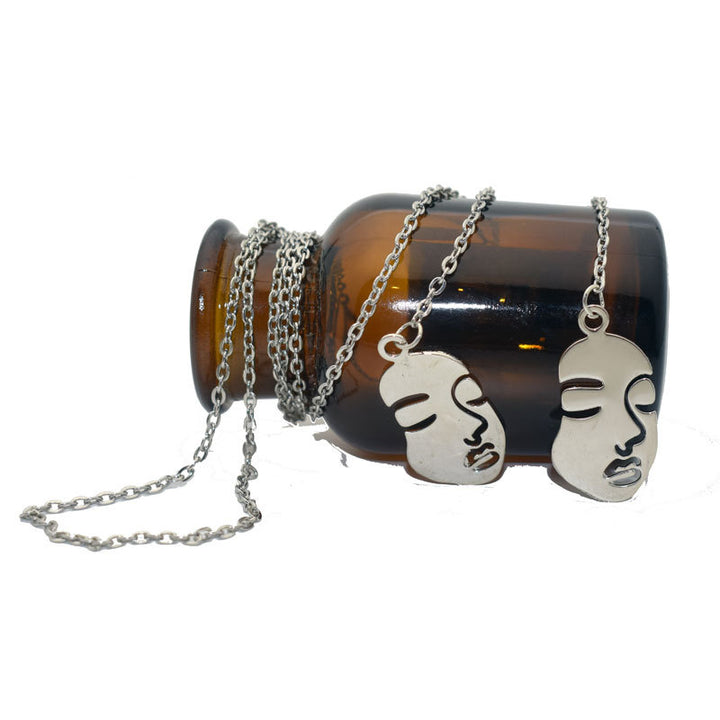 Artistic Face Pendant Necklace Kalsten