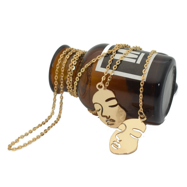 Artistic Face Pendant Necklace Kalsten