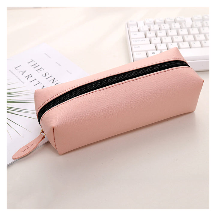 Sleek Leather Zippered Pencil Case