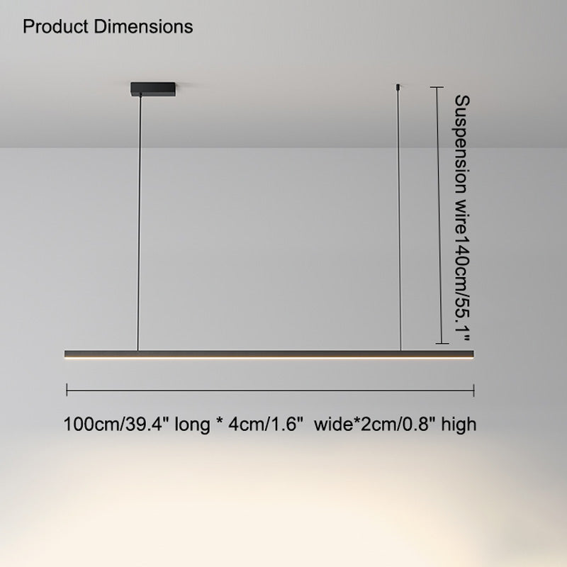 Linear Pendant Light Metal 39 in Adjustable Kitchen Island LED Warm White 3000K-6000K Modern Dining Room Hanging Lamp | Kalsten