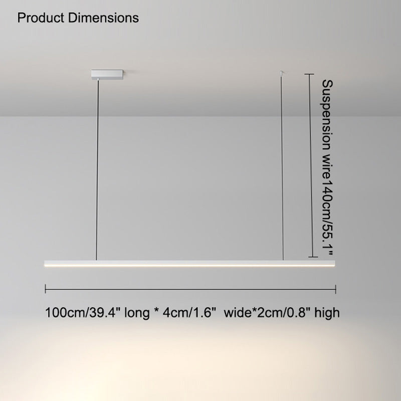 Linear Pendant Light Metal 39 in Adjustable Kitchen Island LED Warm White 3000K-6000K Modern Dining Room Hanging Lamp | Kalsten