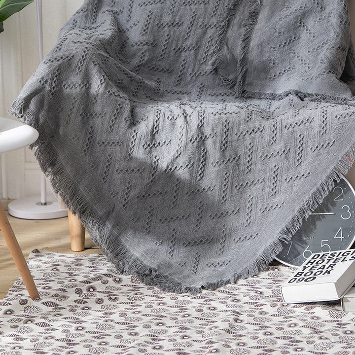 Textured Woven Throw Blanket