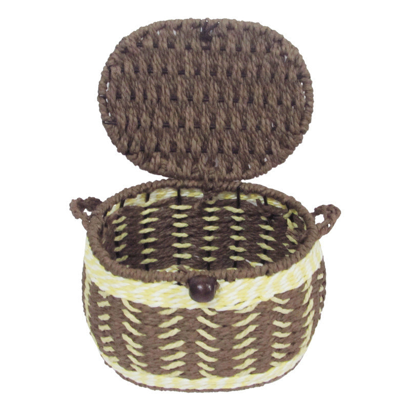Woven Storage Basket with Lid Kalsten