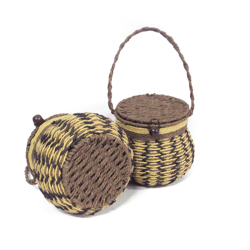 Handcrafted Decorative Storage Basket with Lid Kalsten