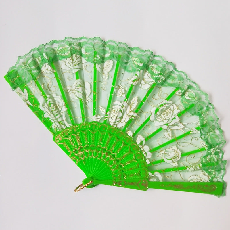 Women decorative fan with floral lace motifs Kalsten